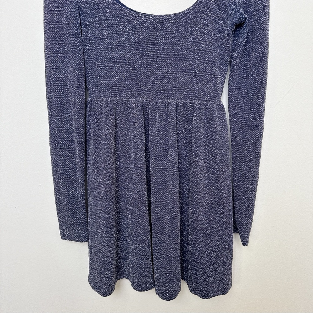 Free People Womens Small Sparkle Long Sleeve Disco Mini Dress CN - Picture 6 of 14